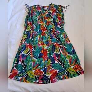 Lauren Ralph Lauren women's 1X Rainforest Tropical Farrah Mini swim cover up